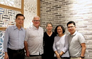 Professors Sherraden, Sherraden and Huang also met with Washington University Professor Emeritus David Ho