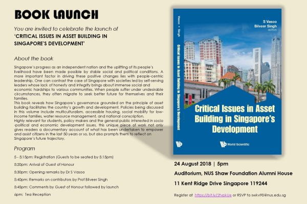Book Launch: Critical Issues in Asset Building in Singapore’s Development